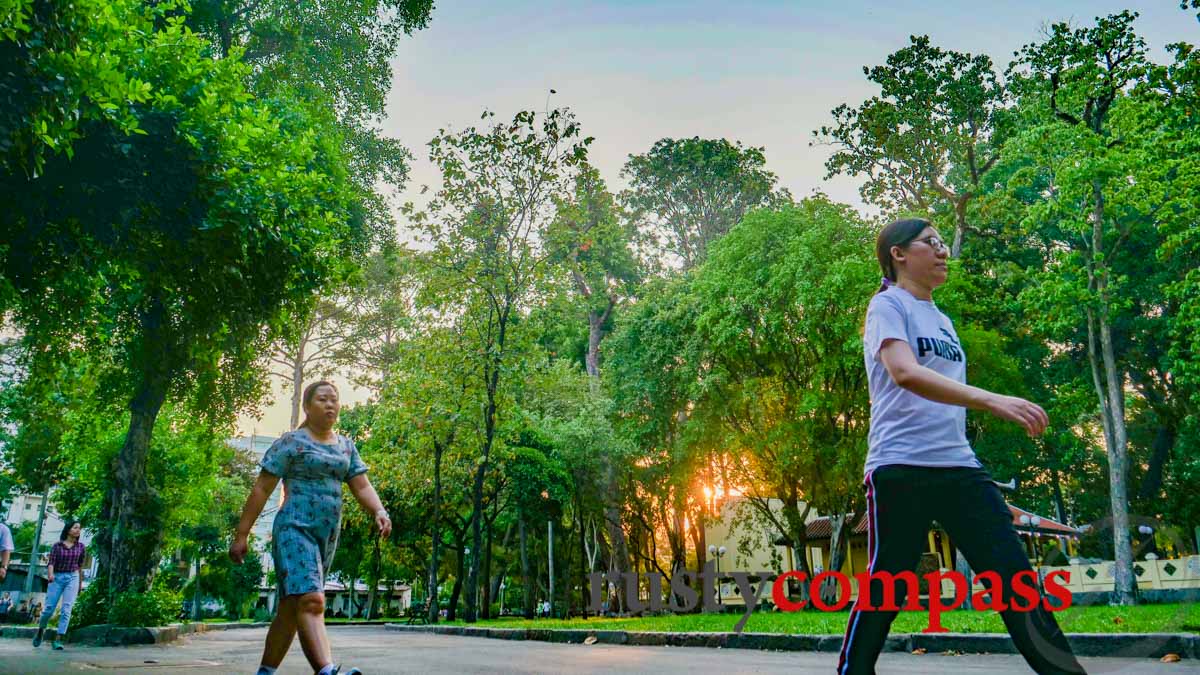 Getting some exercise in one of Saigon's downtown parks